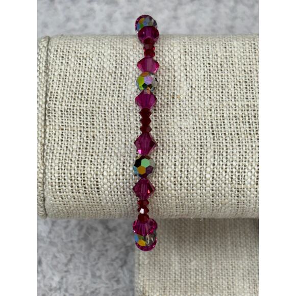 Lori Frantz-Koenig Purple & AB Crystal Bead Bracelet 8" #65102 - Picture 1 of 5